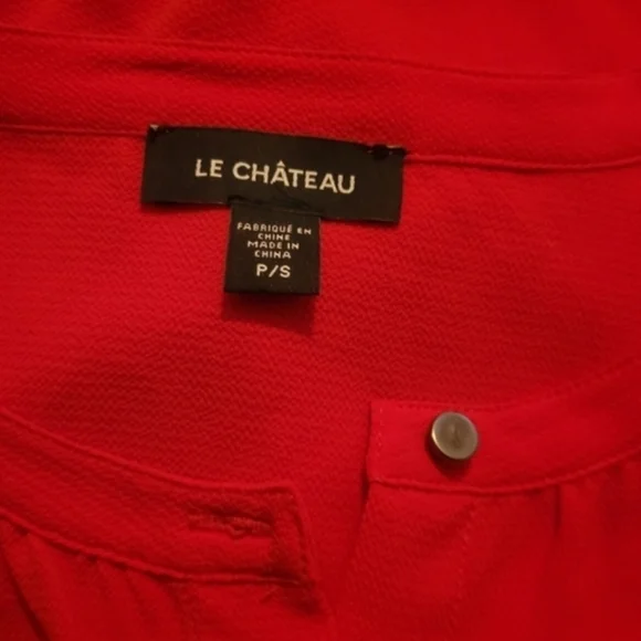 Le Chateau Red Button Front Blouse S - Picture 6 of 6